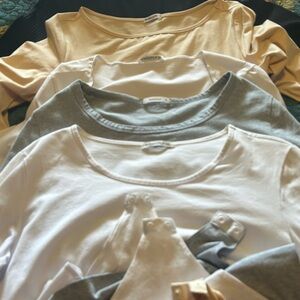 Bar III & Amazon Long Sleeve Bodysuits - 2 White, 1 Gray, 1 Cream, 1 Black